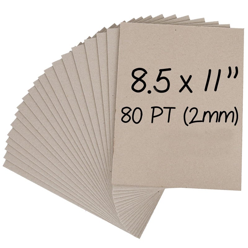 Navy Penguin Heavy-Duty Chipboard Sheets 8.5 x 11 in - 80 PT (2mm) Thick - 20 Sheets of Chip Board for Binding Covers, Book Boards, Backing and Crafts - Sturdy Alternative to Thin Cardboard Sheets - Image 1